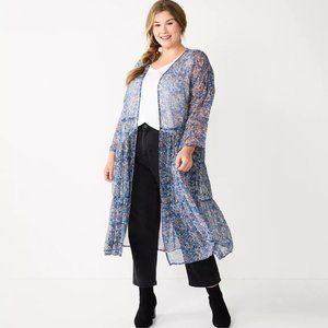 NWT SONOMA RUFFLE TIERED FLORAL DUSTER (PLUS SIZE)